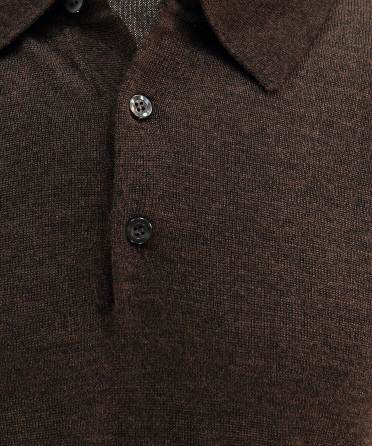 Polo-Pullover aus Merinowolle | Dunkelbraun