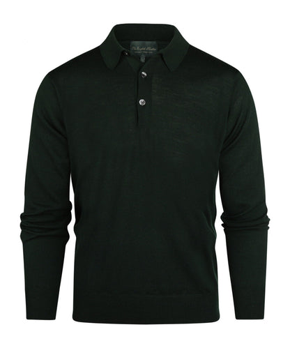 Merino Polo Pullover | Fles Groen