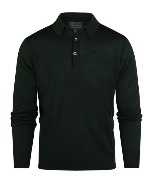 Pullover polo merino wol | Groen