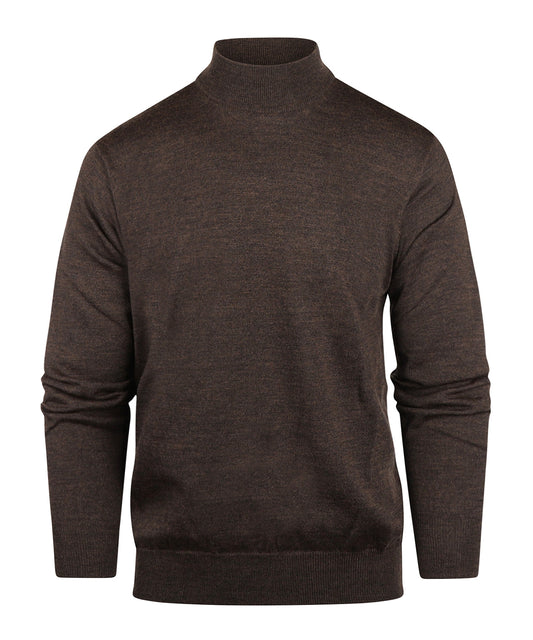 Schildkrötenpullover aus Merinowolle | Dunkelbraun