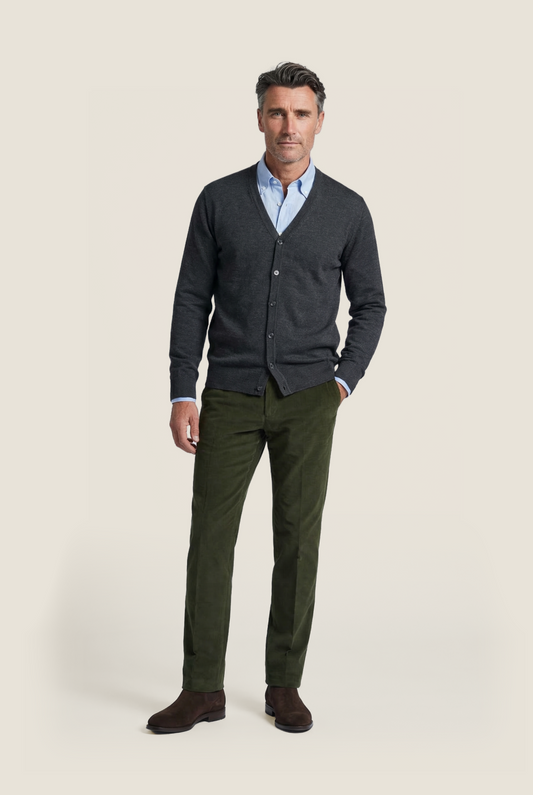 Button Vest fine Merino wool | Charcoal