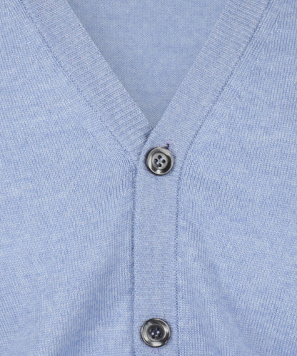 Button Vest fine Merino wool | Light Blue