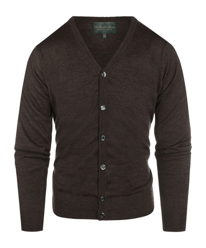 Button Vest fine Merino wool | Dark Brown