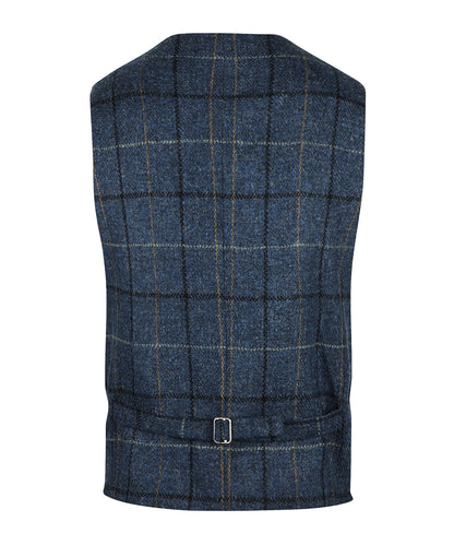 Gilet | Blauwe melange ruit