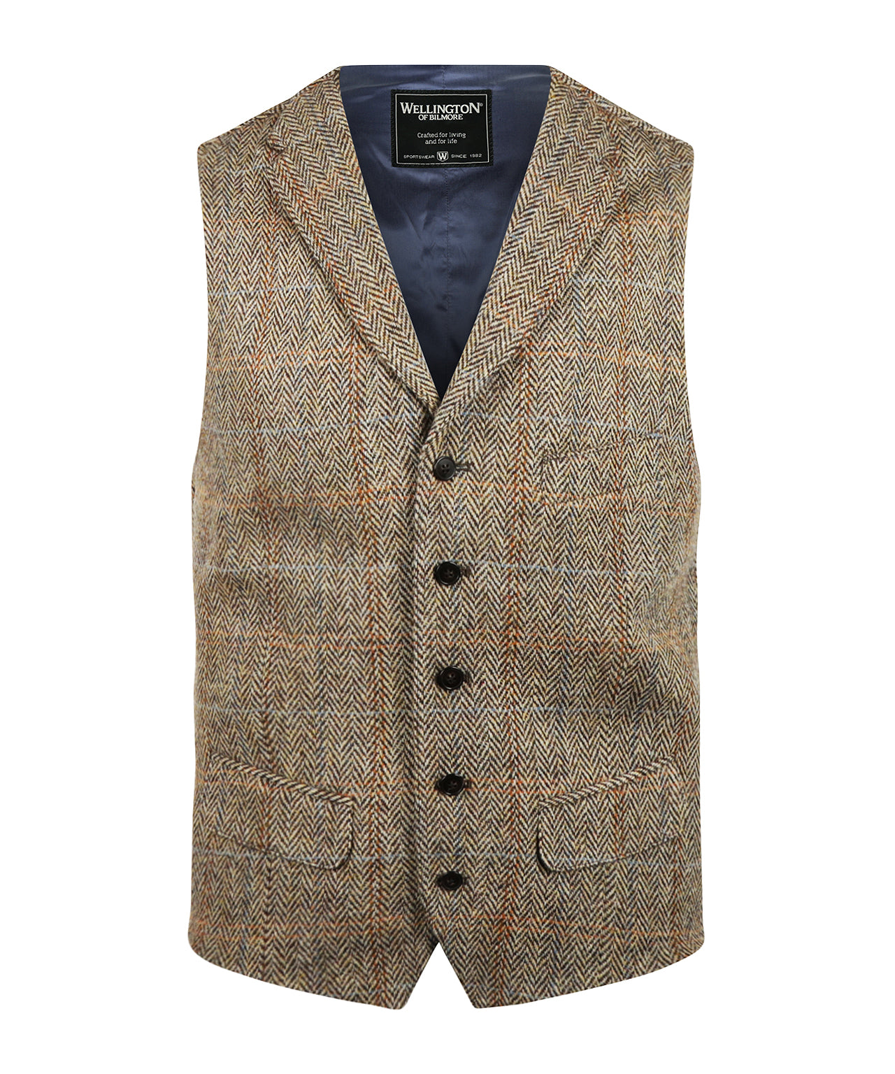 Gilet | Bruin melange herringbone