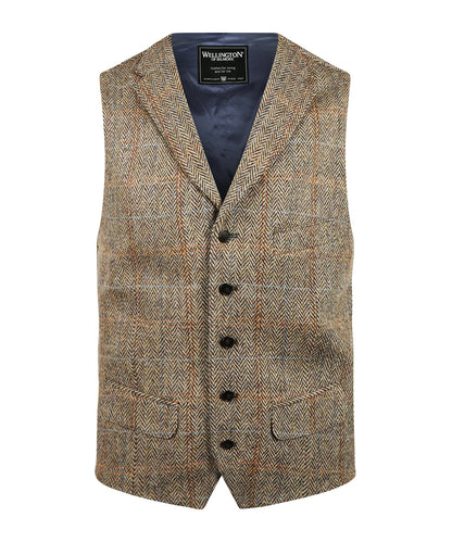 Gilet | Bruin melange herringbone