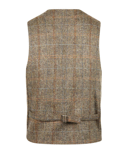 Gilet | Bruin melange herringbone