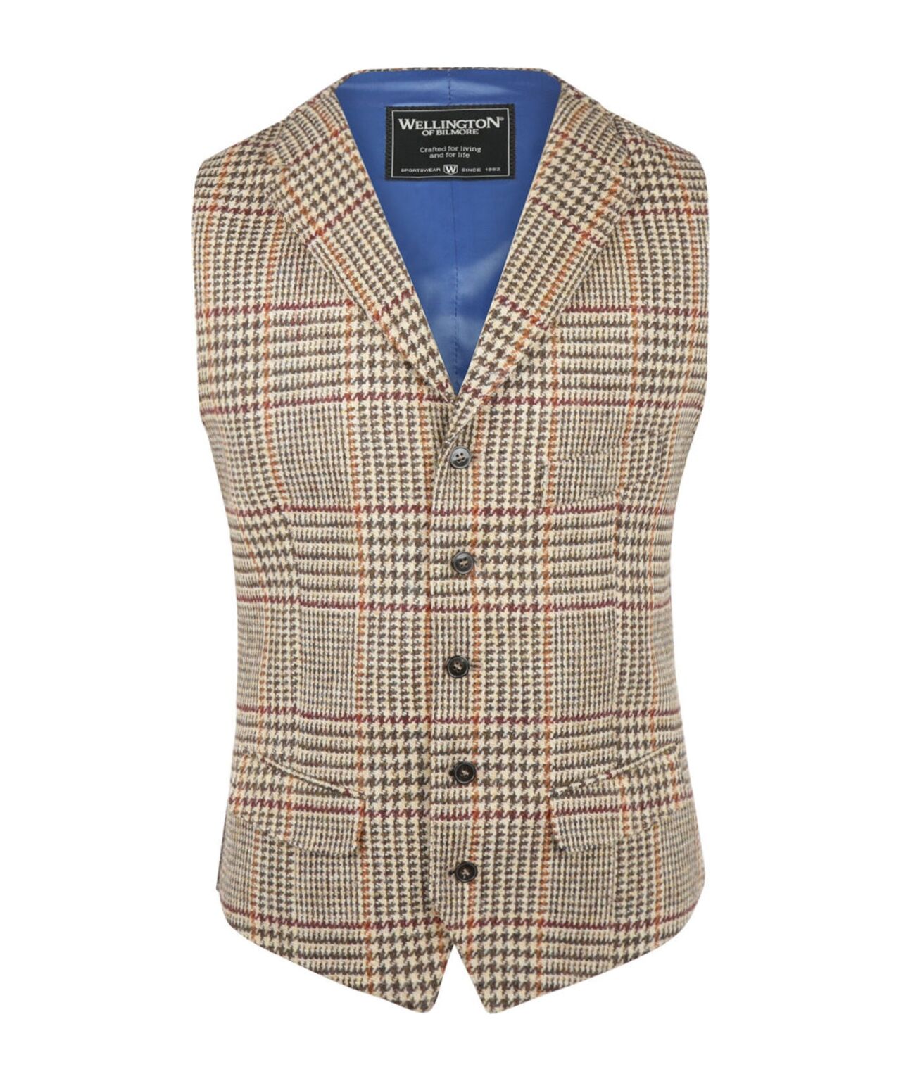Gilet | Bruin melange houndstooth