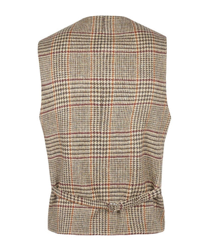Gilet | Bruin melange houndstooth