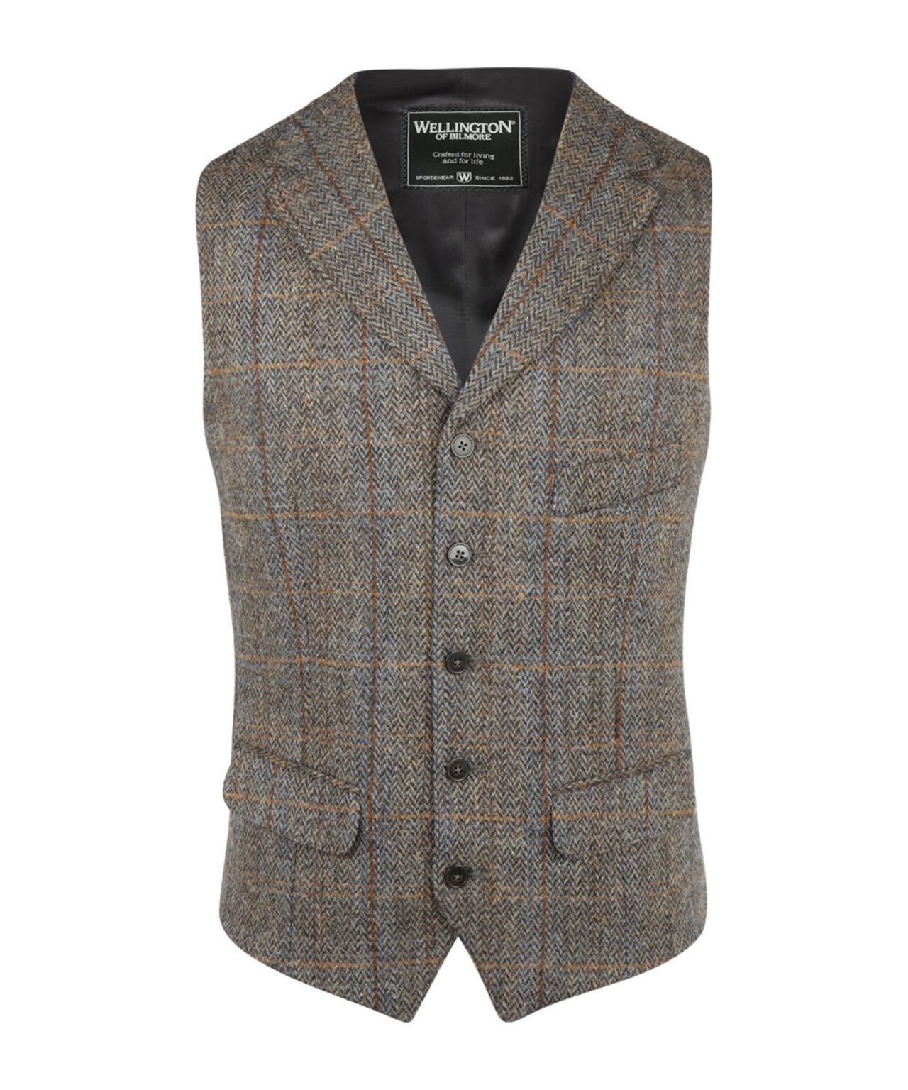 Gilet | Groen/Bruin melange ruit