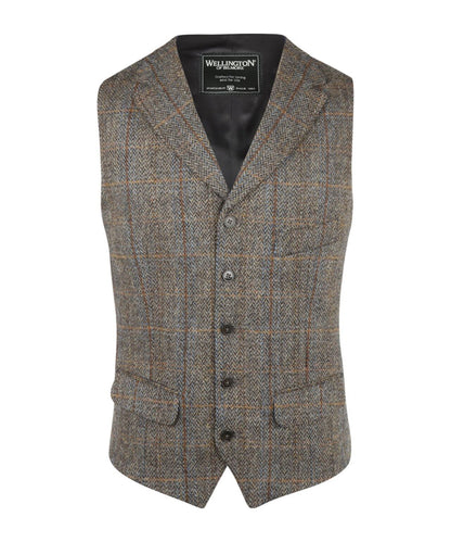 Gilet | Groen/Bruin melange ruit