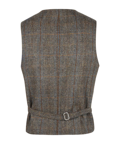 Gilet | Groen/Bruin melange ruit