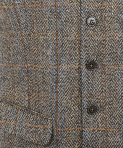 Gilet | Groen/Bruin melange ruit