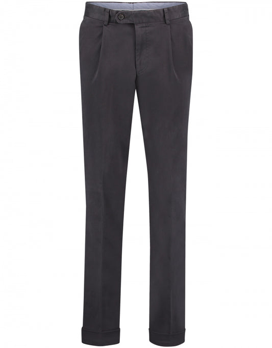 Blackpool Trousers Pleated with Turn-Up | Anthracite Grey