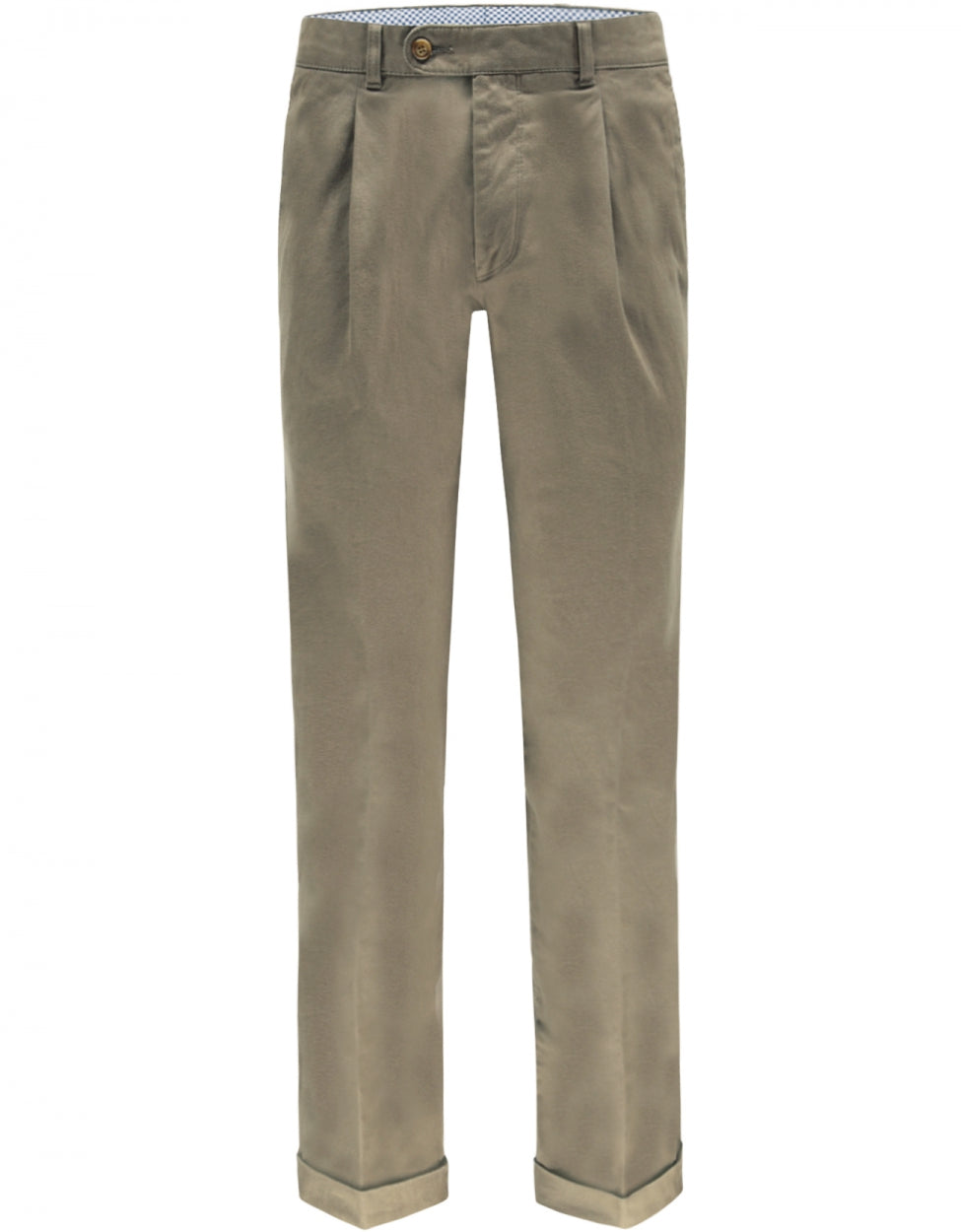 Blackpool Trousers Pleated with Turn-Up | Brown