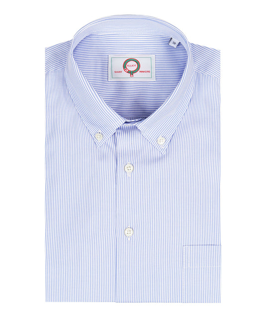Shirt Button Down | Licht Blauw Streep Fijn