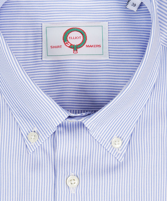 Shirt Button Down | Licht Blauw Streep Fijn