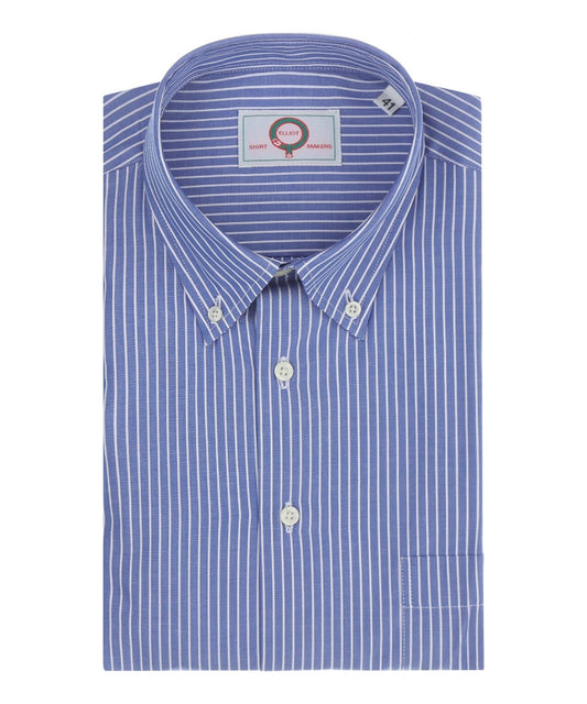Shirt Button Down | Donker Blauw Streep Fijn