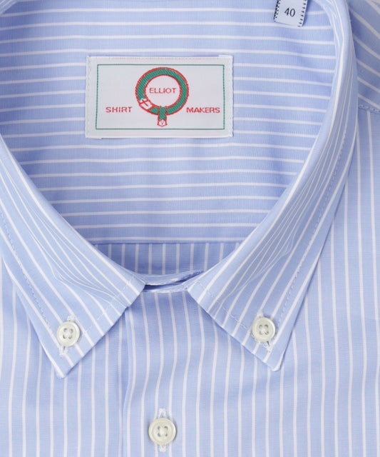 Shirt Button Down | Middenblauw Balk Streep