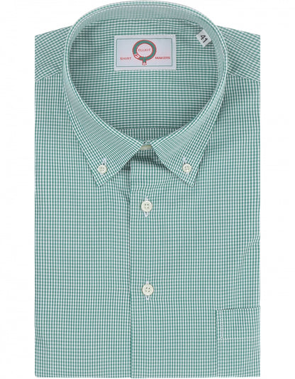 Shirt Button Down | Groen Ruit Micro