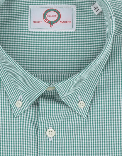 Shirt Button Down | Groen Ruit Micro
