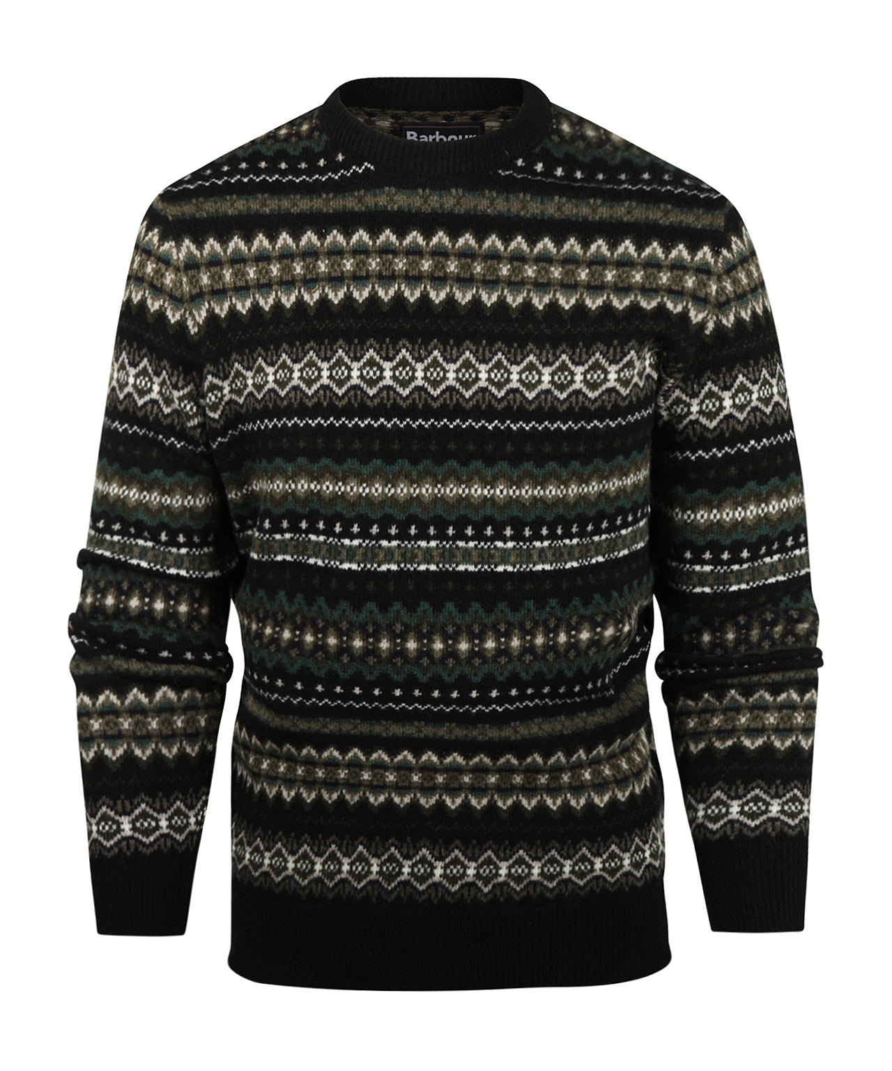 Barbour Fairisle Pullover mit Rundhalsausschnitt | Schwarz
