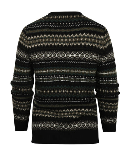 Barbour Fairisle Pullover mit Rundhalsausschnitt | Schwarz