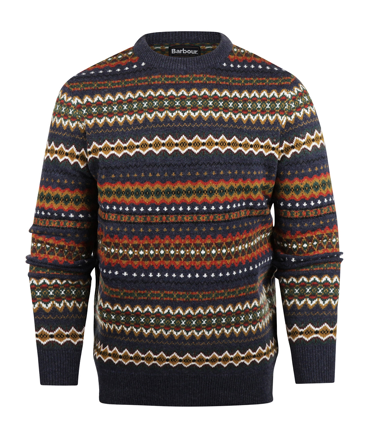 Barbour Fairisle Pullover mit Rundhalsausschnitt | Marineblau