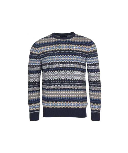 Barbour Pullover Fairisle Ronde Hals | Nacht Blauw