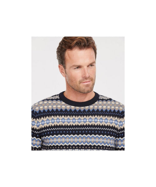 Barbour Pullover Fairisle Ronde Hals | Nacht Blauw