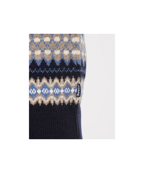 Barbour Pullover Fairisle Ronde Hals | Nacht Blauw