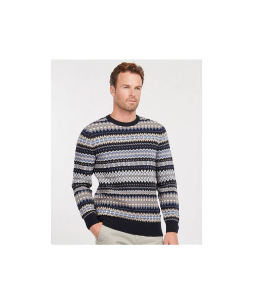 Barbour Pullover Fairisle Ronde Hals | Nacht Blauw