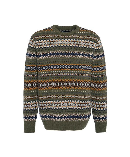 Barbour Fairisle Crew Neck Pullover | Green