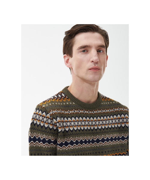 Barbour Pullover Fairisle Ronde Hals | Groen