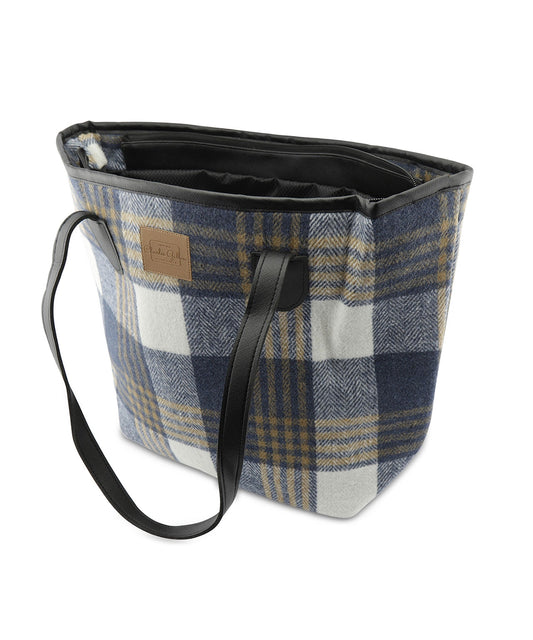 Stilvolle Tasche in Tweed-Optik | Blau