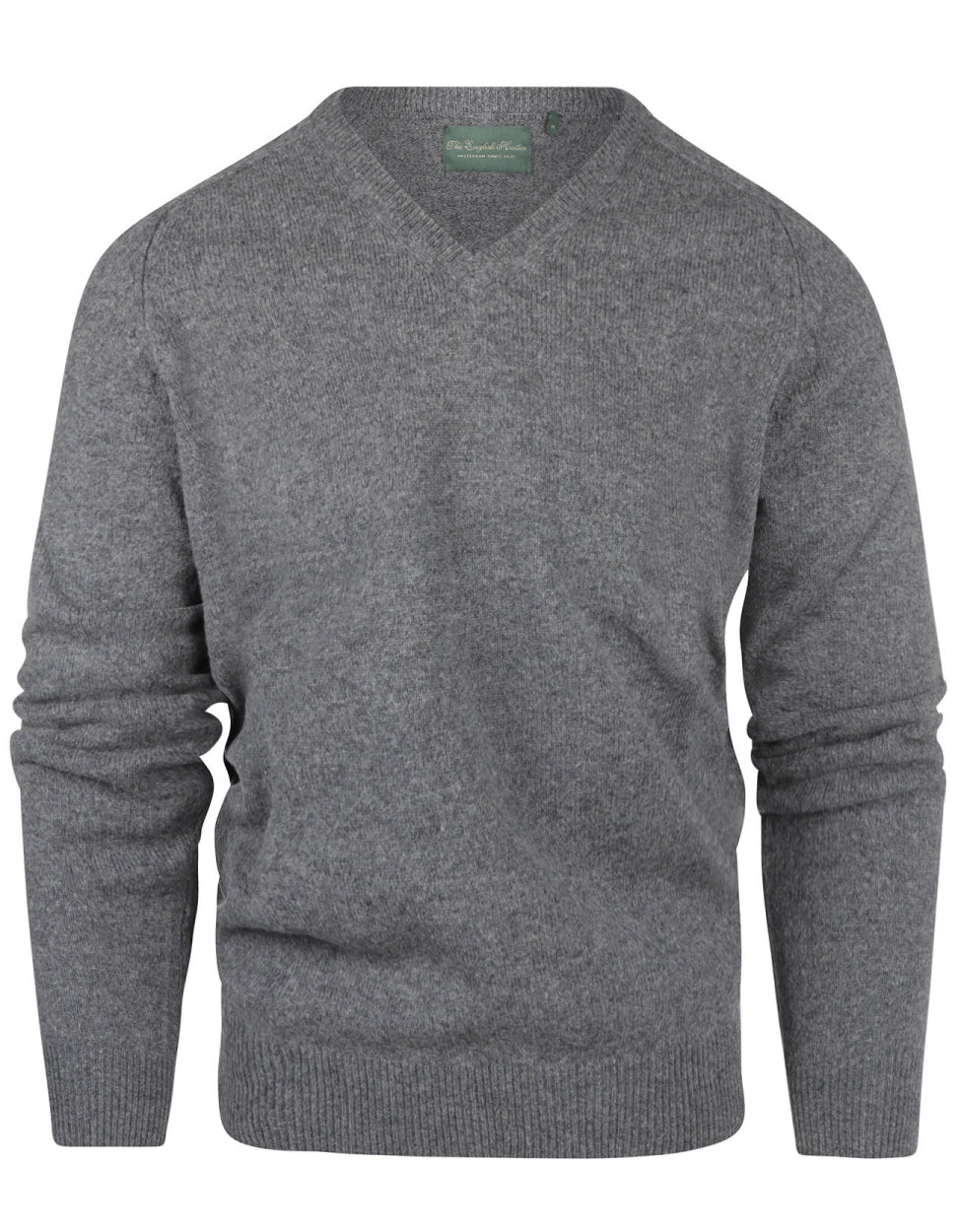 Klassischer Lammwollpullover mit V-Ausschnitt | Grau