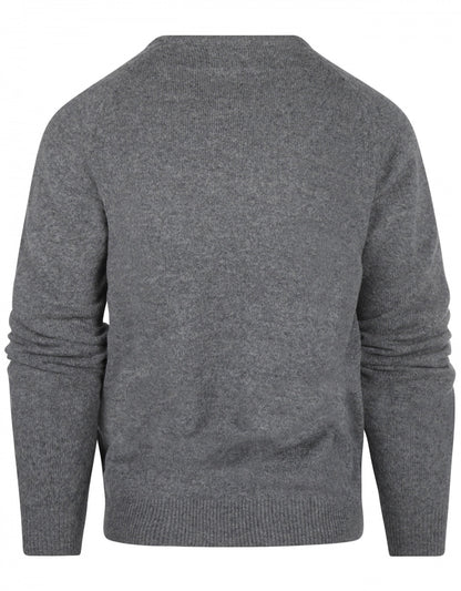Klassischer Lammwollpullover mit V-Ausschnitt | Grau