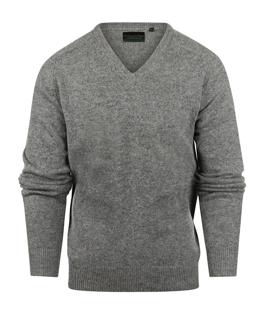 Lamswol V-Hals Pullover | Midden Grijs