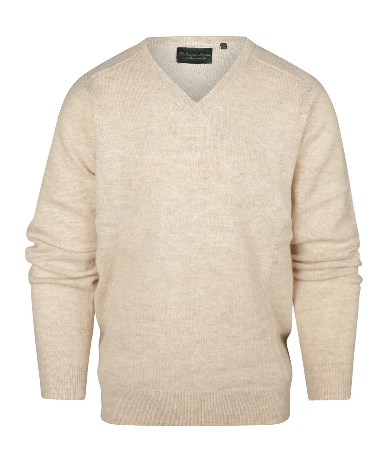 Lamswol V-Hals Pullover | Lichtbeige