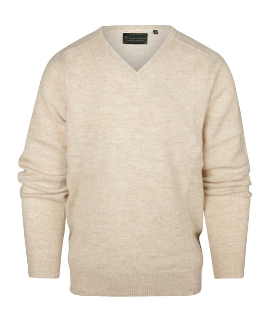 Lamswol V-Hals Pullover | Lichtbeige