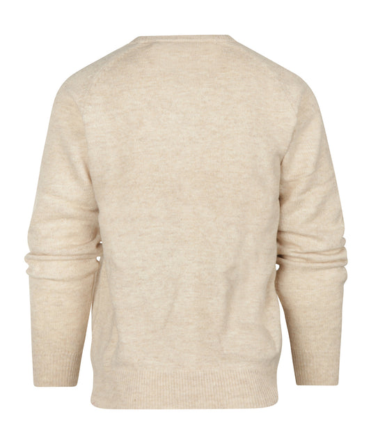Lamswol V-Hals Pullover | Lichtbeige