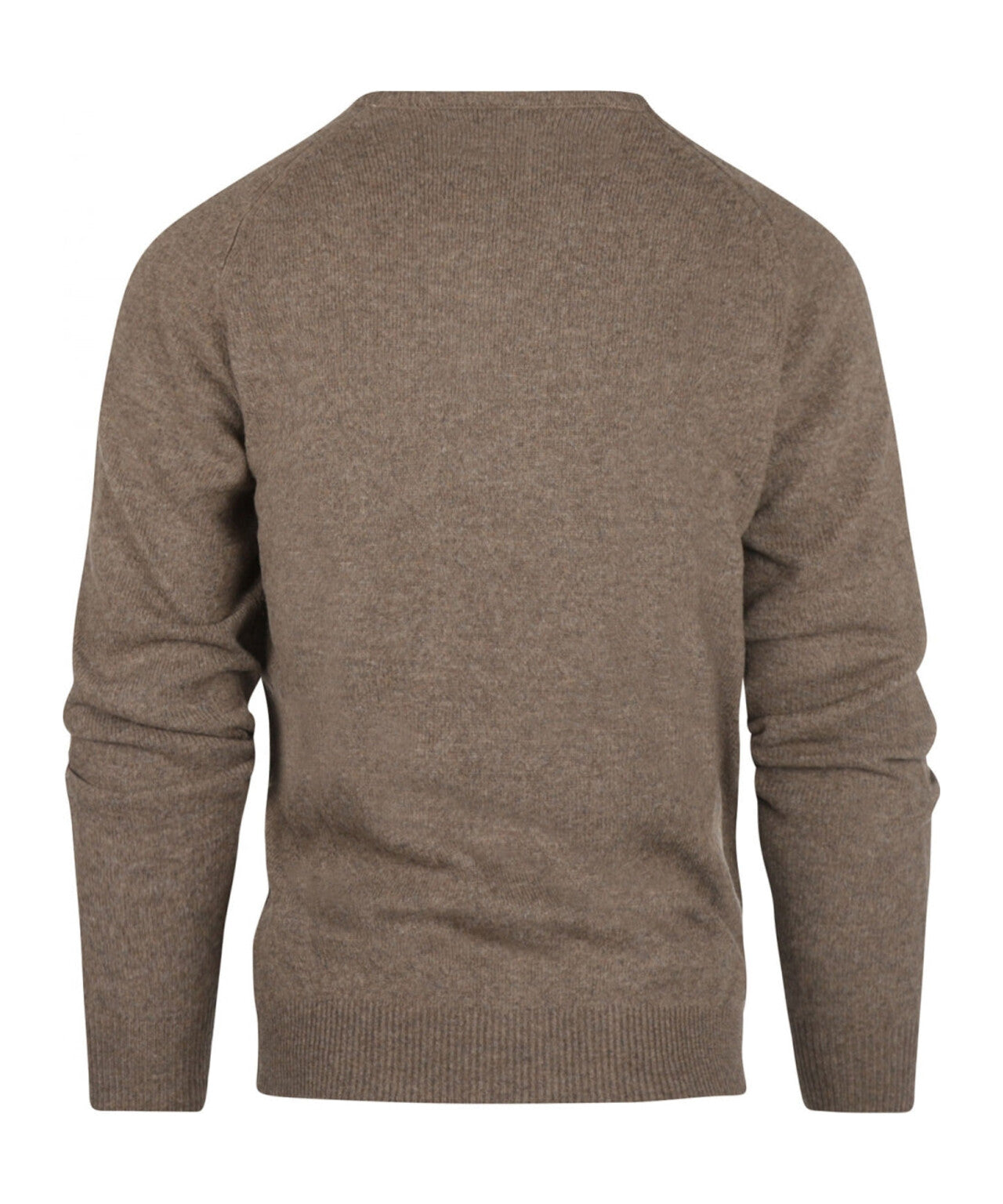 Klassischer Lammwollpullover mit V-Ausschnitt | Braun