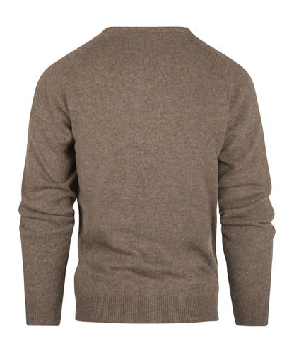 Klassischer Lammwollpullover mit V-Ausschnitt | Braun