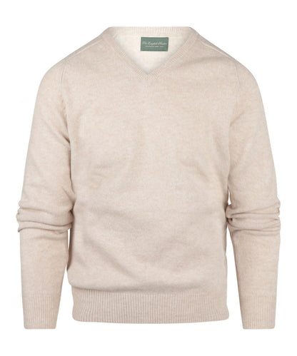 Lamswol V-Hals Pullover | Licht Beige
