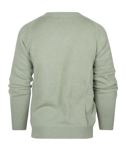 Lamswol V-Hals Pullover | Licht Saliegroen