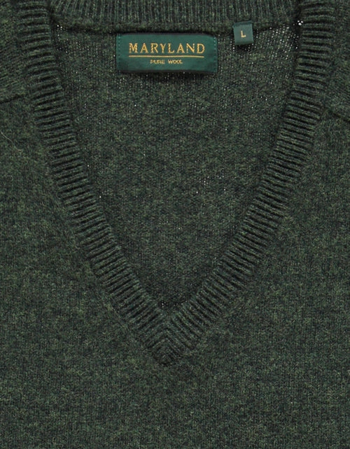 Pullover klassiek Lamswol v-hals | Groen