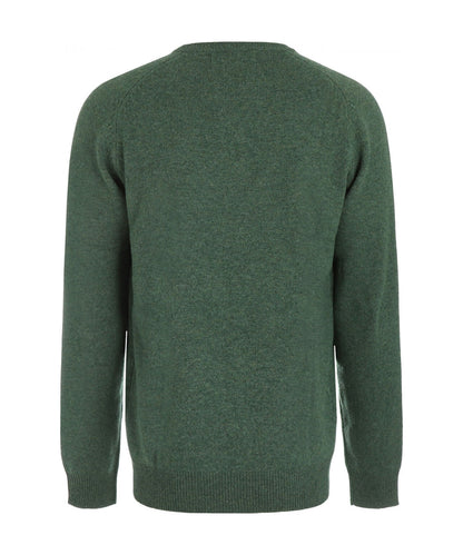 Klassischer Lammwollpullover mit V-Ausschnitt | Grün