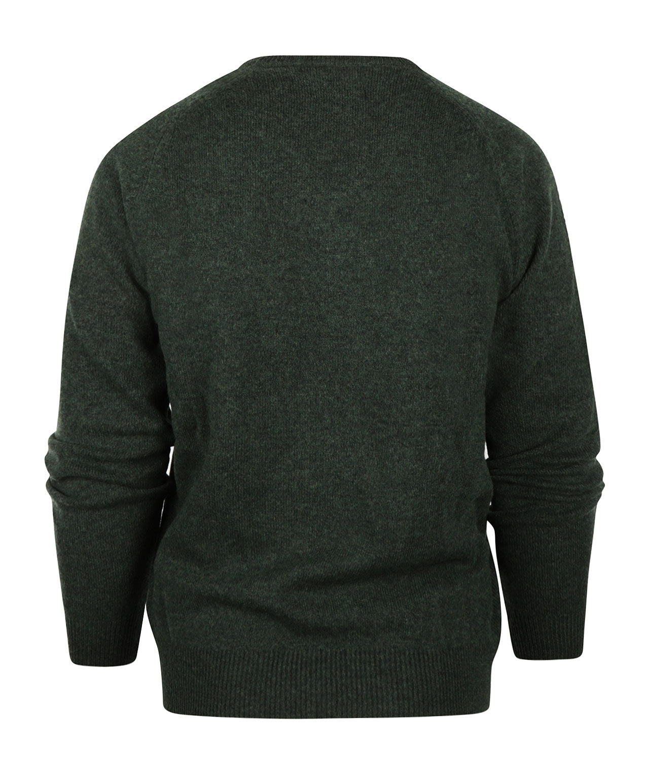 Klassischer Lammwollpullover mit V-Ausschnitt | Grün
