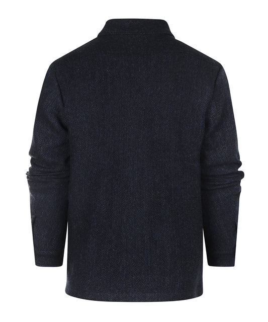Tweed-Jacke | Blaues Fischgrätmuster