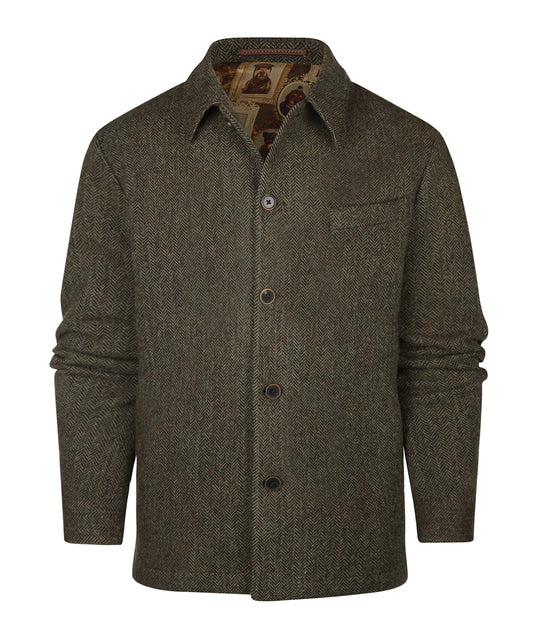 Tweedjacke | Braunes Fischgrätmuster
